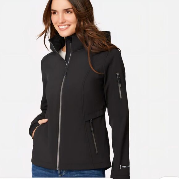 Free Country Aeris II Super Softshell Jacket Faux Shearling Lined Black XL - Picture 1 of 15